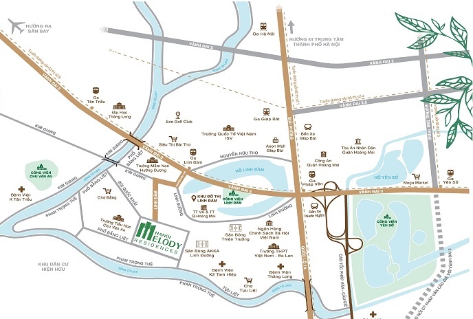 Vị trí dự án Melody Residences Hà Nội